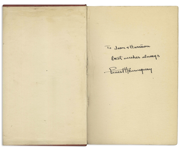 Ernest Hemingway Signed First Edition, First Printing of ''The Fifth Column and the First Forty-Nine Stories'' -- A Very Uncommon Title Signed by Hemingway